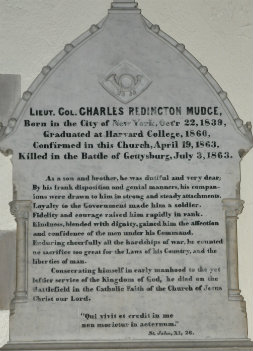 Lt.Col. Mudge memorial plaque