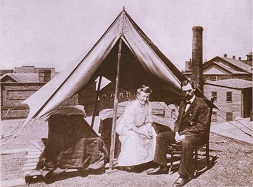 rooftop tent with TB patients