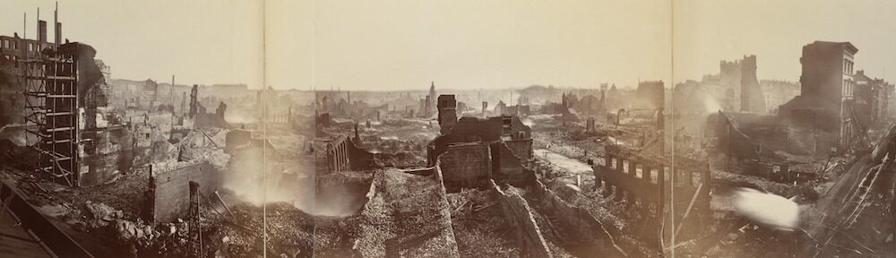 Panorama of ruin from Boston Fire, 1872